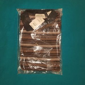 St. John's Bay collared 5 button pull over shirt in dark olive brown, mens LT